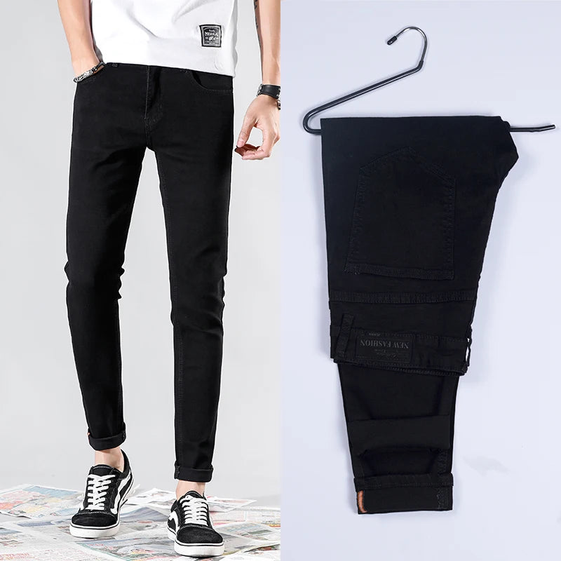 Good Quality 4 colors Skinny Jeans Men Spring Summer Slim Denim Jeans Men Cotton Elastic Denim Pants Cowboy Trousers-Style Heaven