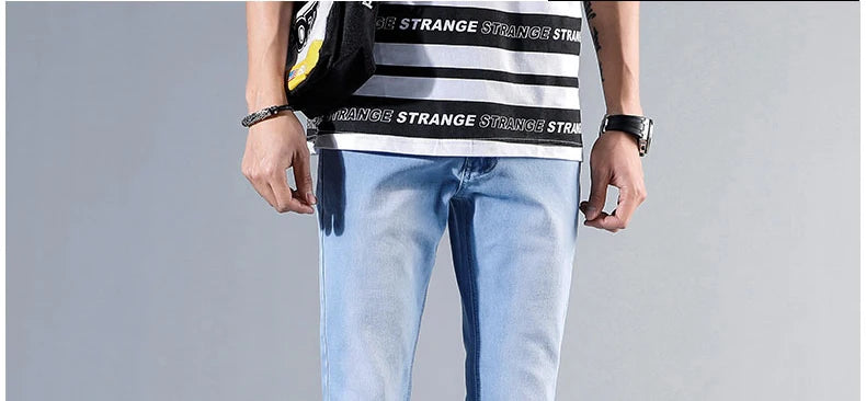 Good Quality 4 colors Skinny Jeans Men Spring Summer Slim Denim Jeans Men Cotton Elastic Denim Pants Cowboy Trousers-Style Heaven