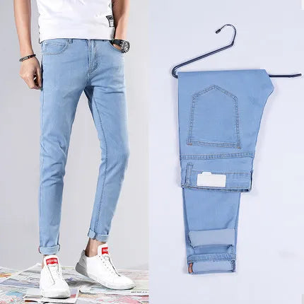 Good Quality 4 colors Skinny Jeans Men Spring Summer Slim Denim Jeans Men Cotton Elastic Denim Pants Cowboy Trousers-Style Heaven