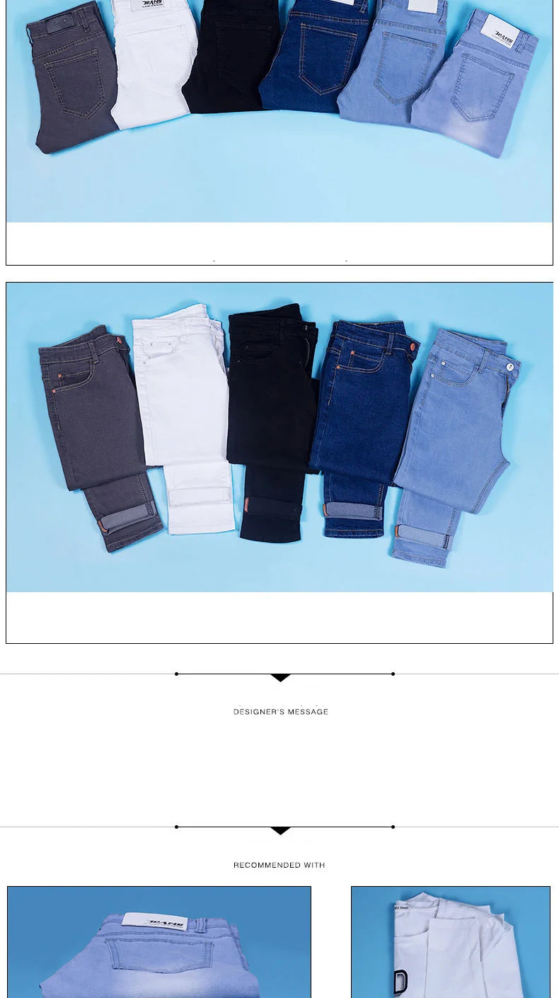 Good Quality 4 colors Skinny Jeans Men Spring Summer Slim Denim Jeans Men Cotton Elastic Denim Pants Cowboy Trousers-Style Heaven