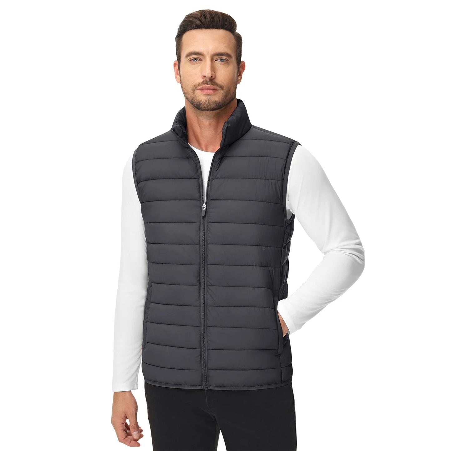 Lightweight Puffer Vest Mens Windproof Vest Sleeveless Vest Winter Jacket Casual Coat Warm Thicken Waistcoat Streetwear-Style Heaven