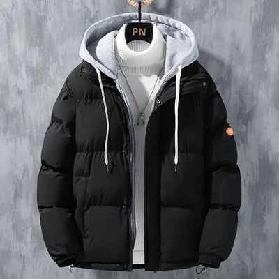 Winter Men's Padded Jackets Fashion Men Cotton Warm Down Hooded Parkas Coats Casual Men Thermal Windbreaker Coats Clothing 5XL-Style Heaven