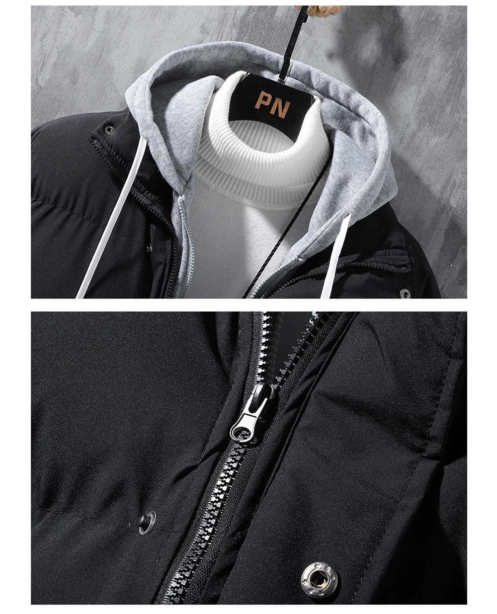 Outerwear - Winter Men's Padded Jackets Fashion Men Cotton Warm Down Hooded Parkas Coats Casual Men Thermal Windbreaker Coats Clothing 5XL