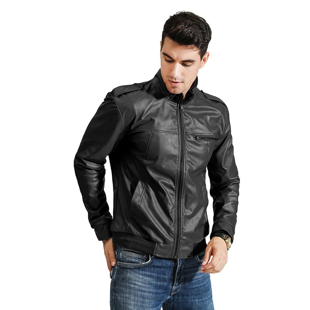 2025 Brand New Men's Motorcycle Leather Jacket Slim Men Leather Jacket Outer Wear Clothing For Male Garment Man Jackets-Style Heaven