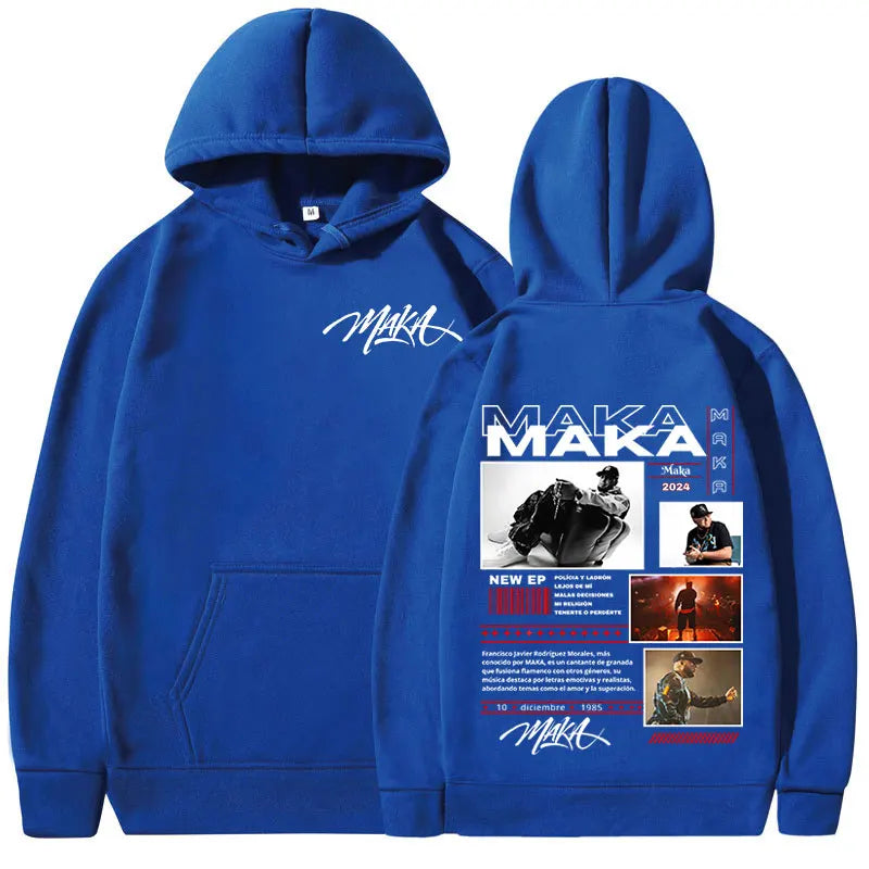 Rapper Maka Aura Tour Album 2025 Hoodies Men's Women Vintage Fashion Hooded Sweatshirts Hip Hop Oversized Pullovers Streetwear - Clothing Tops in ##color## by Style Heaven | High-Quality & Trendy Fashion