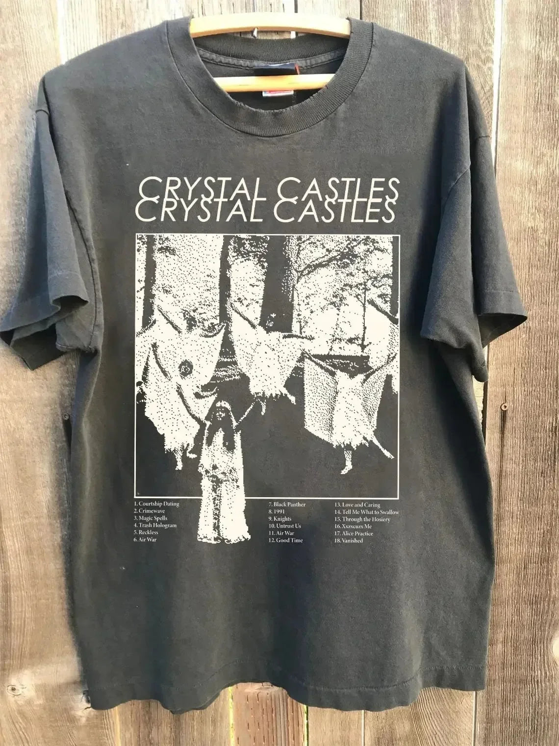 Cotton Tees Men Casual Crystal Castles Fashion Print T Shirt Crew Neck Streetwear Short Sleeve T Shirt Women Free shipping-Style Heaven