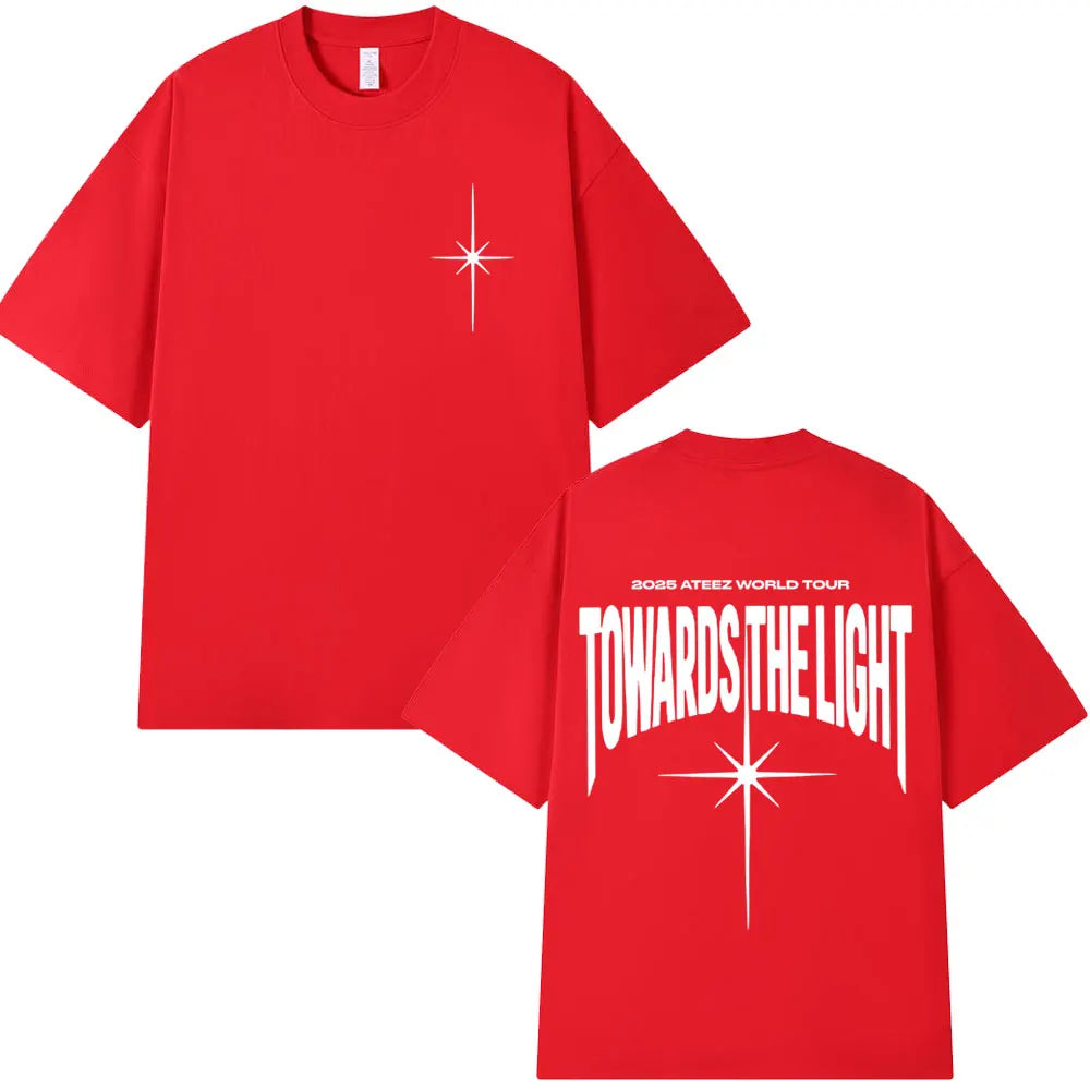 2025 Ateez World Tour Towards The Light T Shirt Korean Kpop Fashion T-shirt Men Women Casual Cotton Cozy Short Sleeve T-shirts-Style Heaven