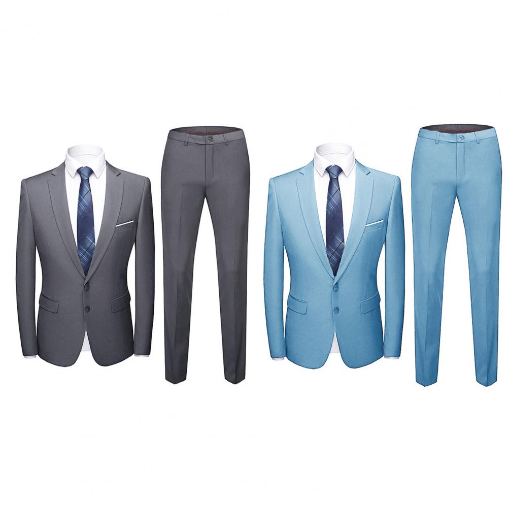 Jacket + Pants 2 Pieces Set / Fashion New Men's Casual Boutique Business Dress Wedding Groom Suit Coat Blazers Trousers - Suits in ##color## by Style Heaven | High-Quality & Trendy Fashion