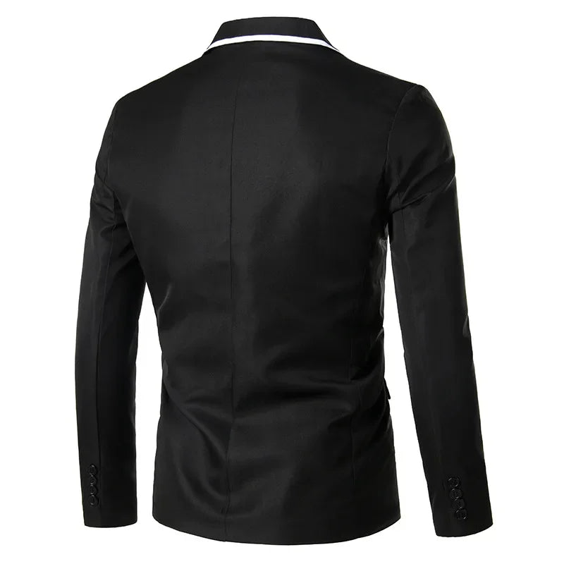 Slims Men's Western-style Blazer Speed Selling Fashionable Solid Color Business Suit Casual Scene-Style Heaven