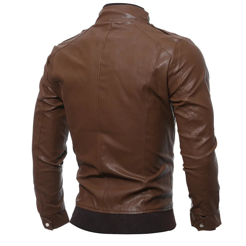 2025 Brand New Men's Motorcycle Leather Jacket Slim Men Leather Jacket Outer Wear Clothing For Male Garment Man Jackets-Style Heaven