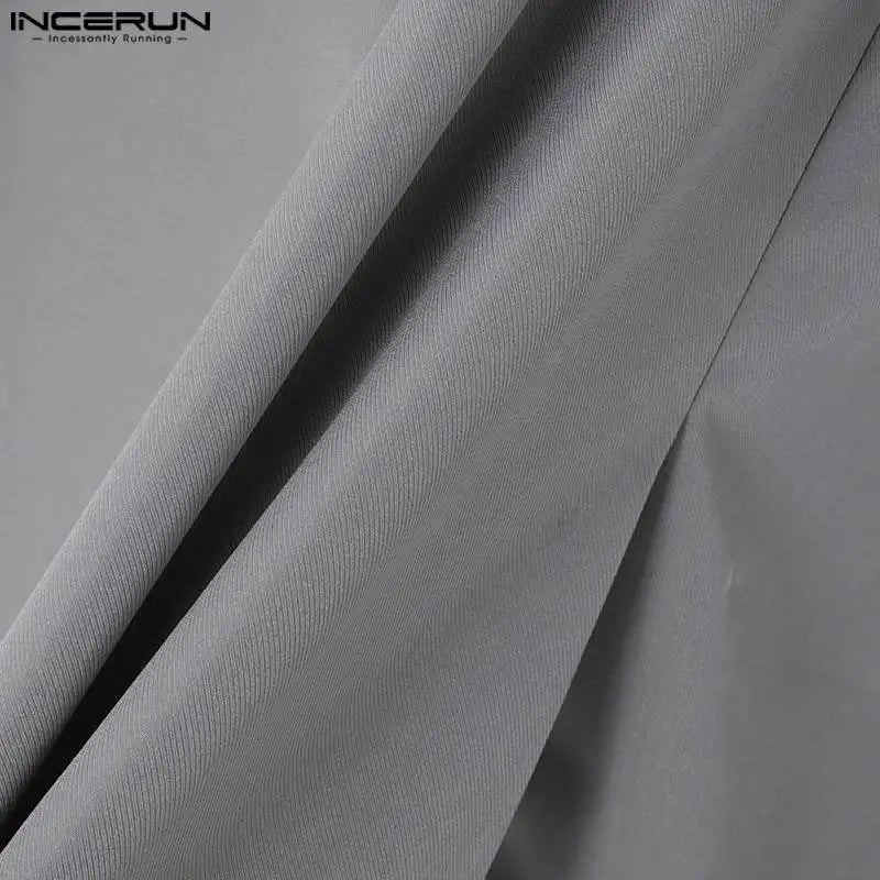 Men Sexy Solid Color Tops Casual Long Sleeve Blazer Bottun Pocket Elegant Suits Korean Fashion V-neck Coats S-5XL - Fashion Apparel in ##color## by Style Heaven | High-Quality & Trendy Fashion