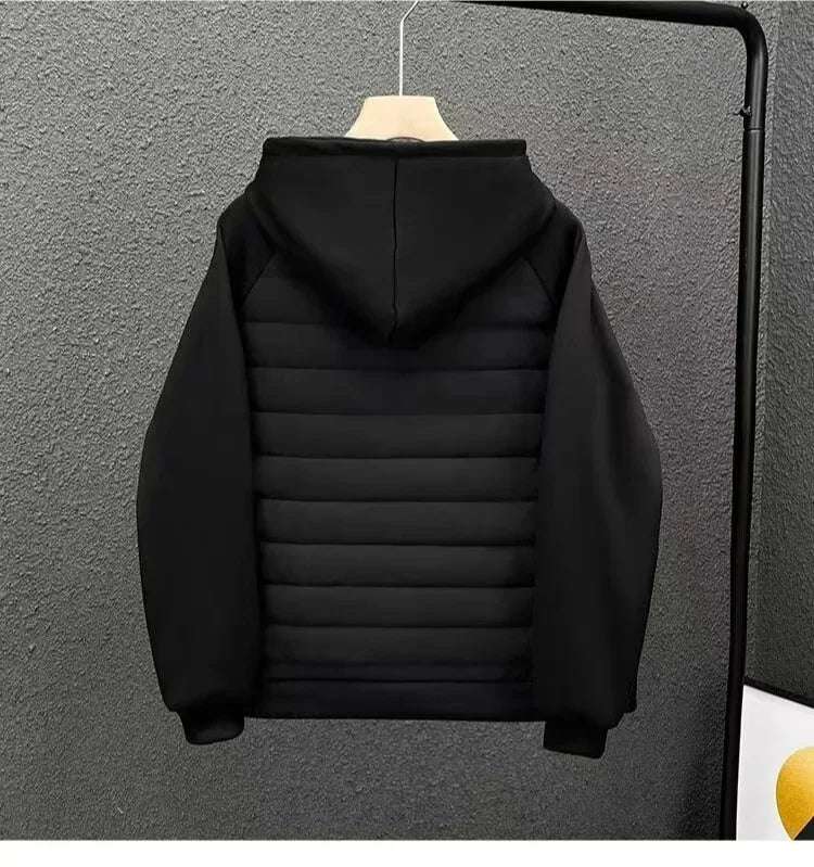 Outerwear - Hooded Solid Color Cotton Coat Jacket Grey Black Off-White Loose Fit Versatile Casual Unique Couple Style Jacket For Men