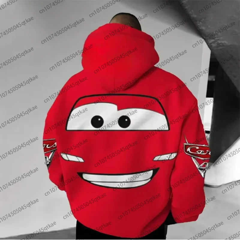 Lightning Mcqueen 95 Hooded Pullover For Men Women Winter Oversize Casual Long Sleeved Red Sweatshirt Loose Cotton Hooded Street-Style Heaven