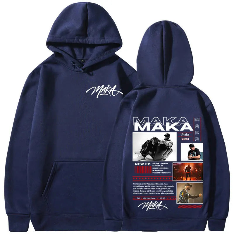 Rapper Maka Aura Tour Album 2025 Hoodies Men's Women Vintage Fashion Hooded Sweatshirts Hip Hop Oversized Pullovers Streetwear - Clothing Tops in ##color## by Style Heaven | High-Quality & Trendy Fashion