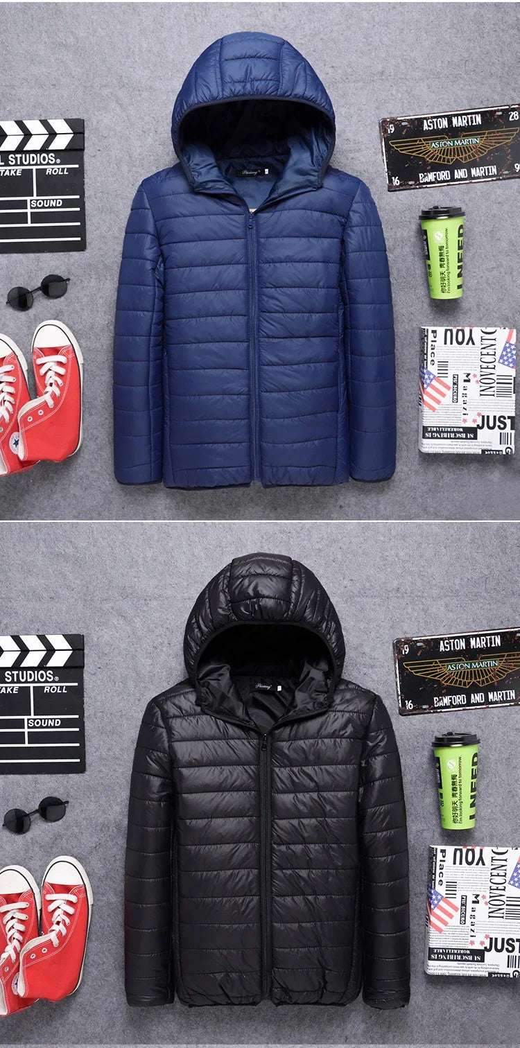 Outerwear - Autumn/Winter Men's Cotton Coat Plus Size Cropped Lightweight Cotton-Padded Workwear Thickened Mid-Youth Padded Jacket Winter Ja