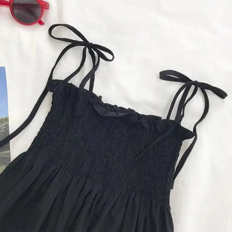 Tank Top Bow Halter Crop Tops Women Summer Folds Camis Backless Camisole Casual Bandage Tee Female Sleeveless Cropped Vest-Style Heaven