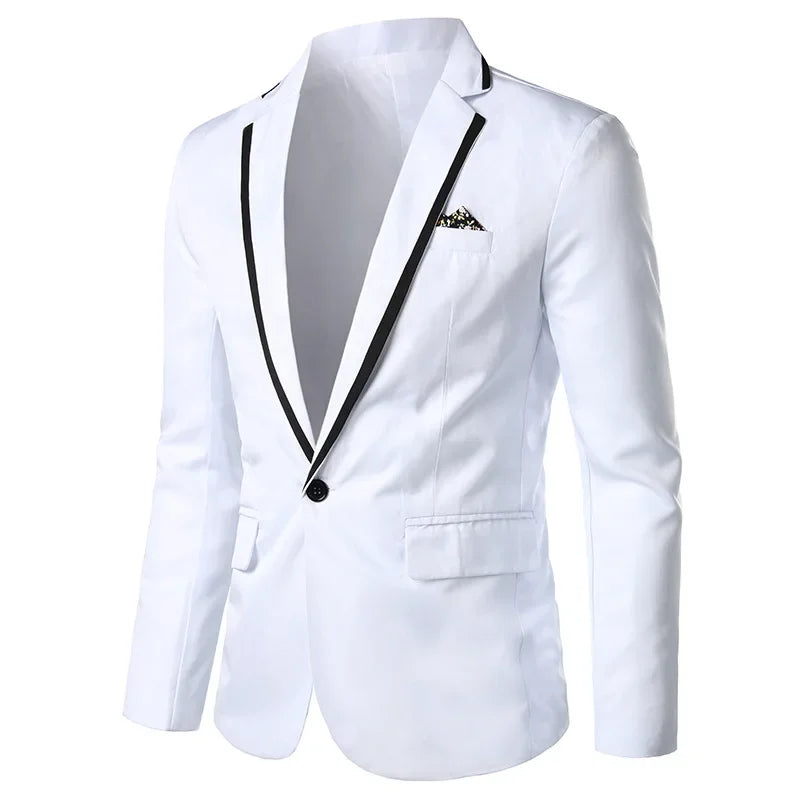 Slims Men's Western-style Blazer Speed Selling Fashionable Solid Color Business Suit Casual Scene-Style Heaven