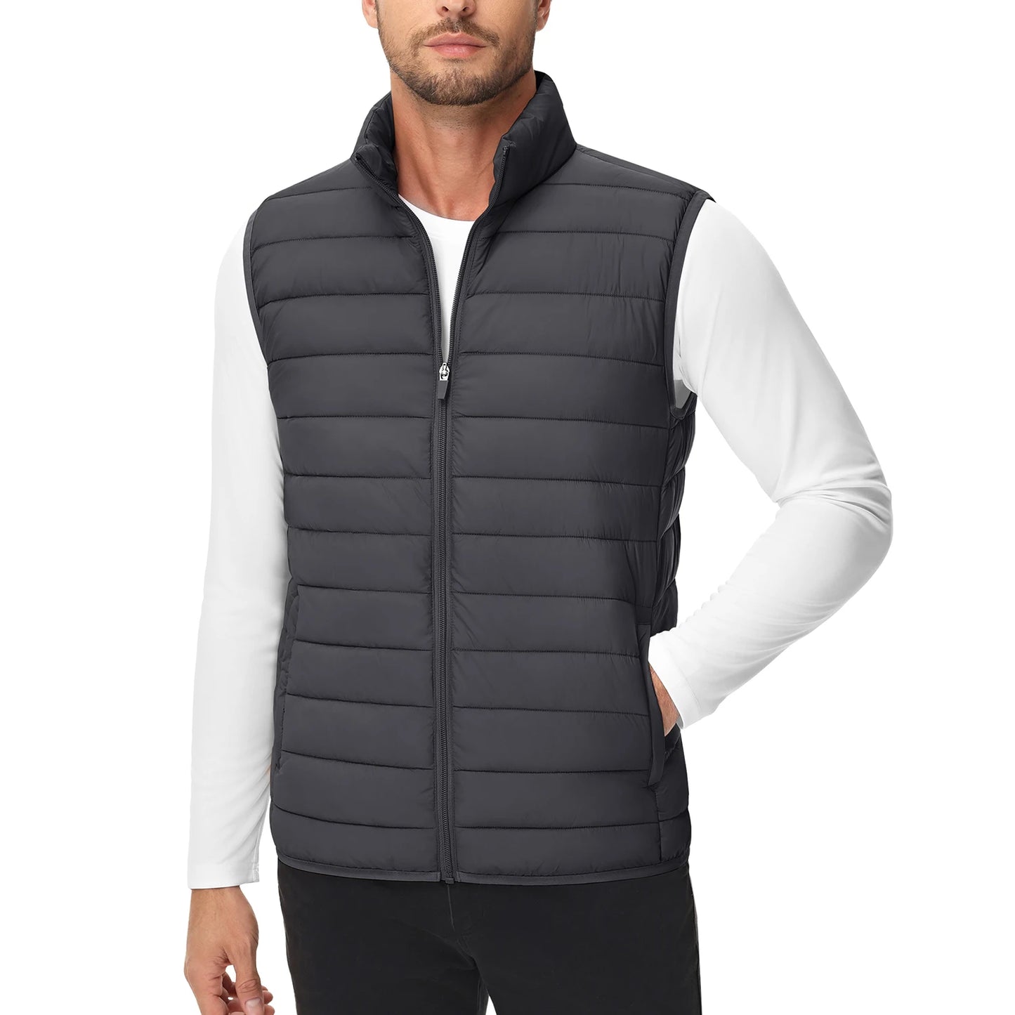 Lightweight Puffer Vest Mens Windproof Vest Sleeveless Vest Winter Jacket Casual Coat Warm Thicken Waistcoat Streetwear-Style Heaven