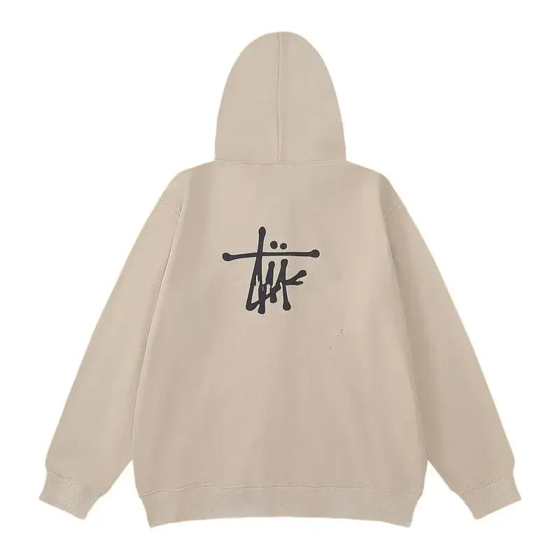 Japanese Trendy Brand Letter Printing Men's and Women's Pure Cotton Hoodie Trendy Fashion Outdoor Sports Crew Neck Sweater-Style Heaven