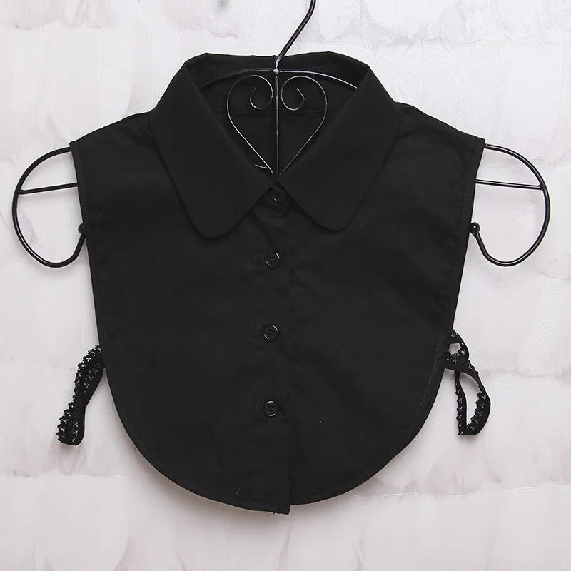 1Pc Women Cotton Fake Collar Decoration Blouse Detachable Shirt Collar Sweater False Collars Lapel Top Women Apparel Accessories