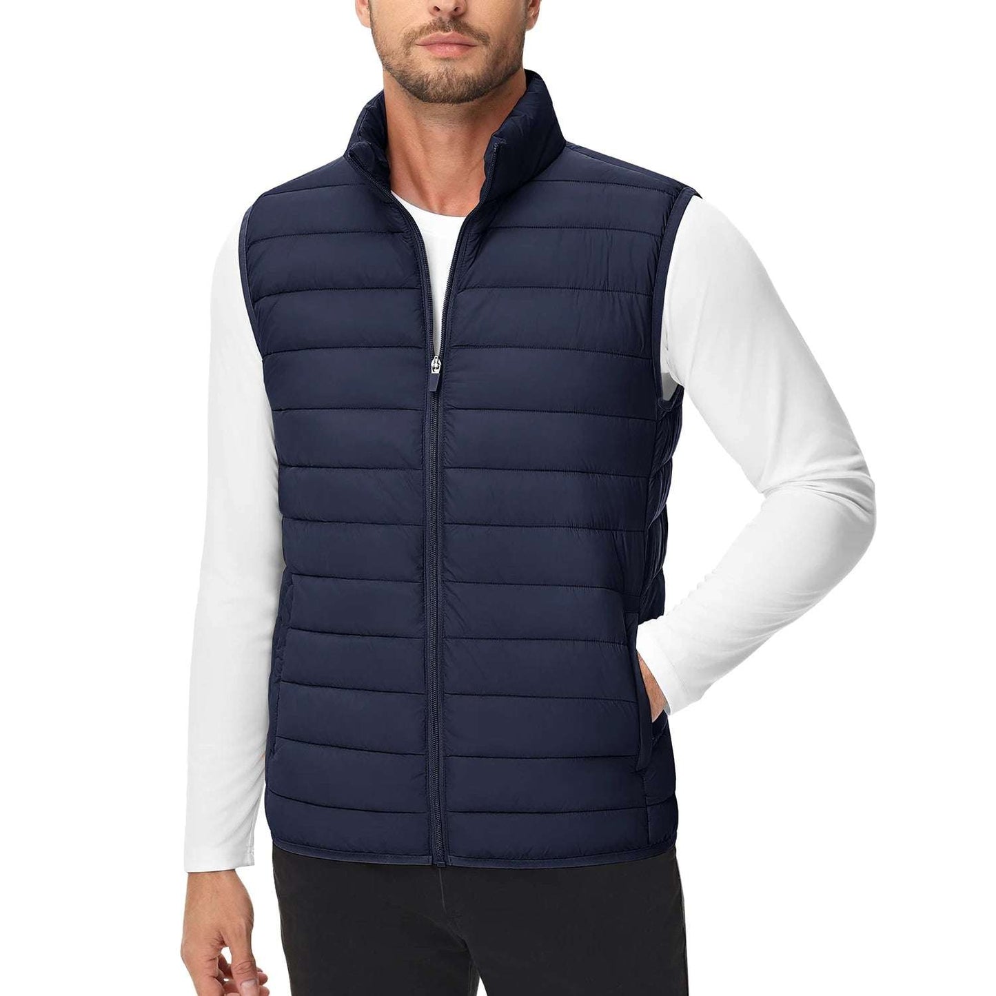 Lightweight Puffer Vest Mens Windproof Vest Sleeveless Vest Winter Jacket Casual Coat Warm Thicken Waistcoat Streetwear-Style Heaven