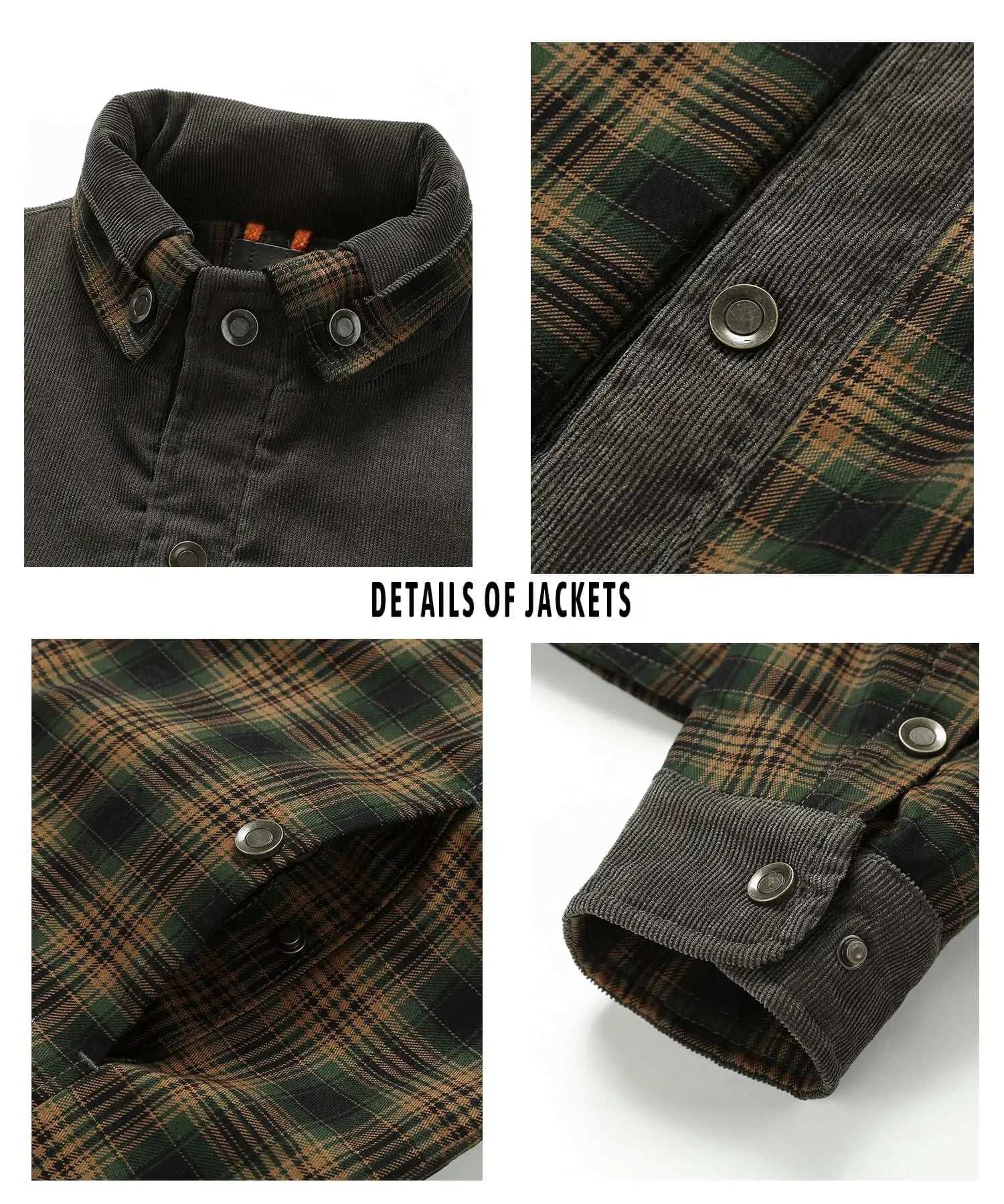 Coats & Jackets - Men's Bomber Jacket Plaid Sherpa Lined Flannel Shirt Jacket - Winter Warm Button-Up