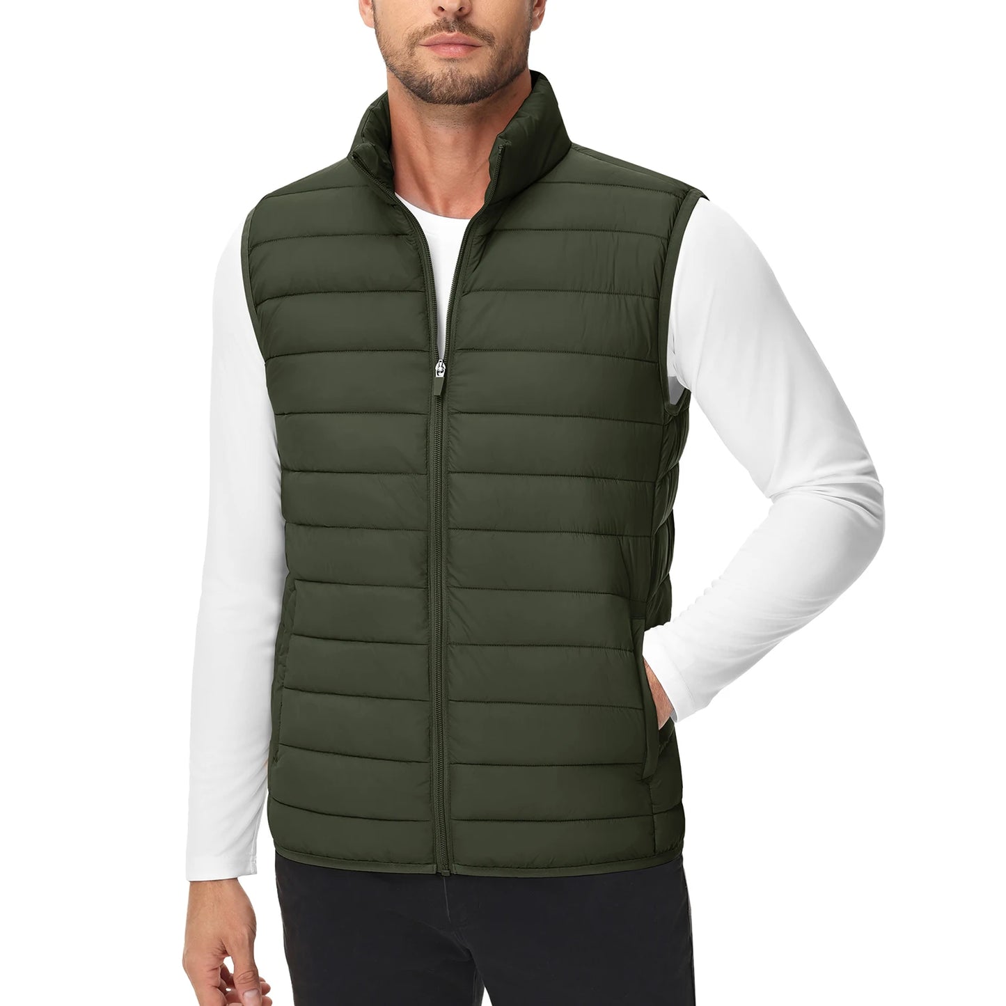 Lightweight Puffer Vest Mens Windproof Vest Sleeveless Vest Winter Jacket Casual Coat Warm Thicken Waistcoat Streetwear-Style Heaven