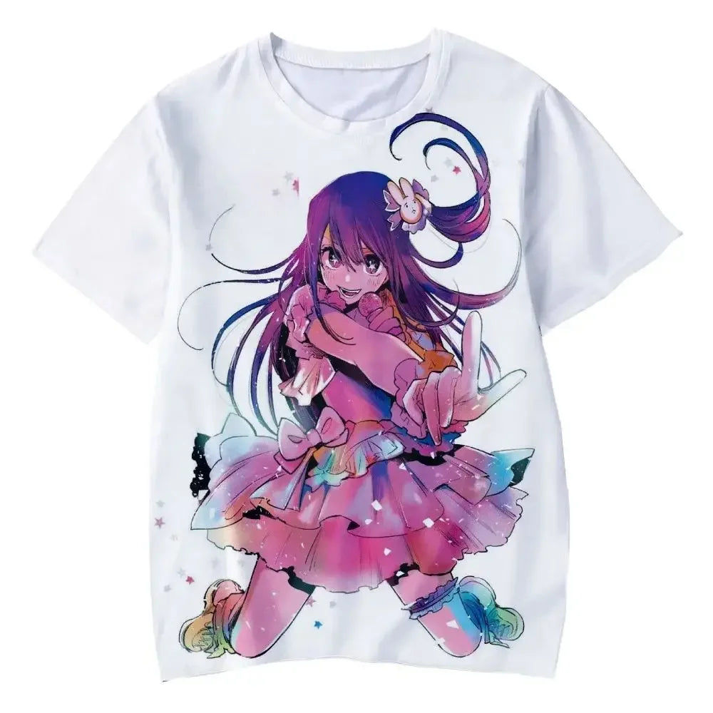 Oshi No Ko T-Shirts Anime Manga 3D Print Streetwear Men Women Casual Fashion Oversized T Shirt Harajuku Kids Tees Tops Clothing-Style Heaven