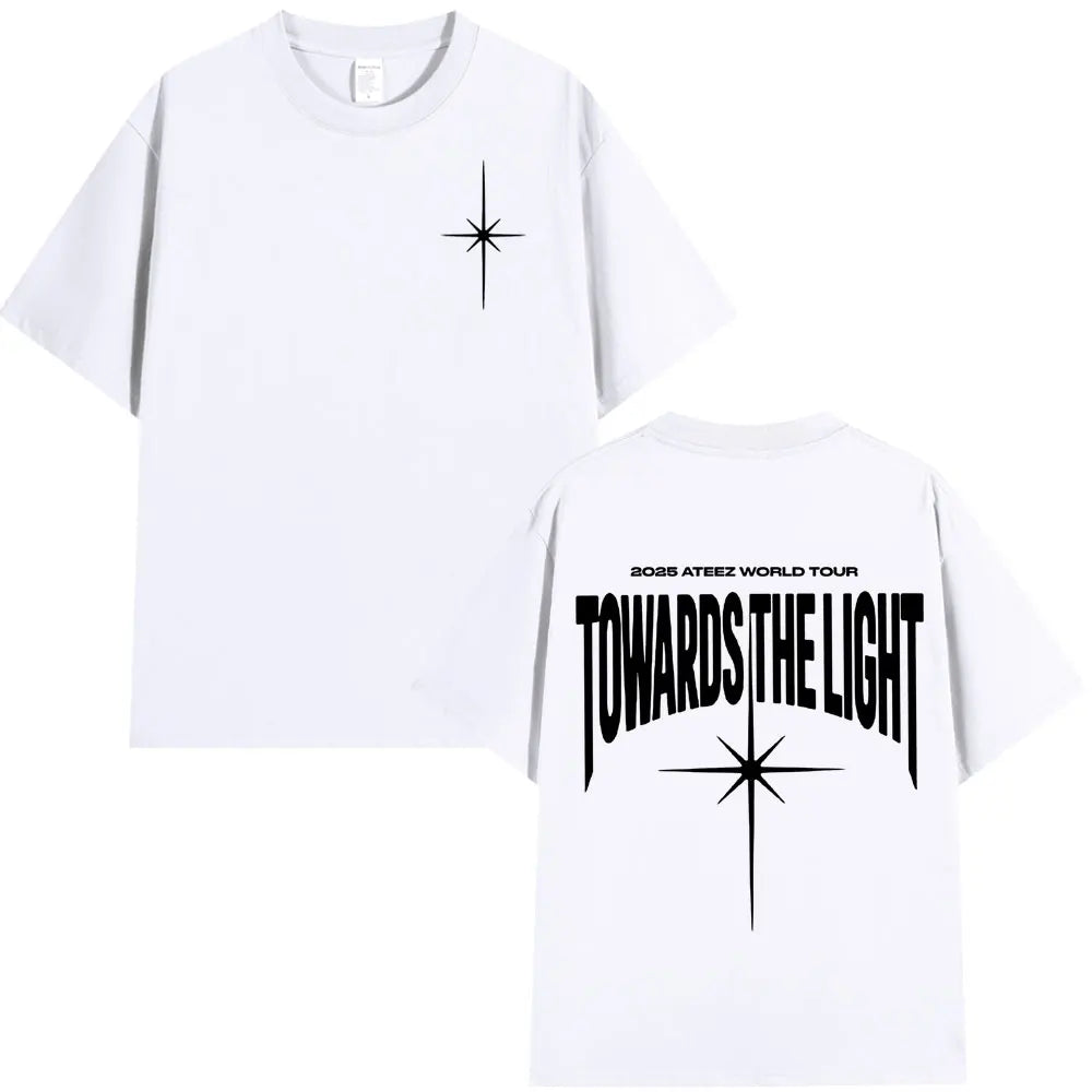 2025 Ateez World Tour Towards The Light T Shirt Korean Kpop Fashion T-shirt Men Women Casual Cotton Cozy Short Sleeve T-shirts-Style Heaven