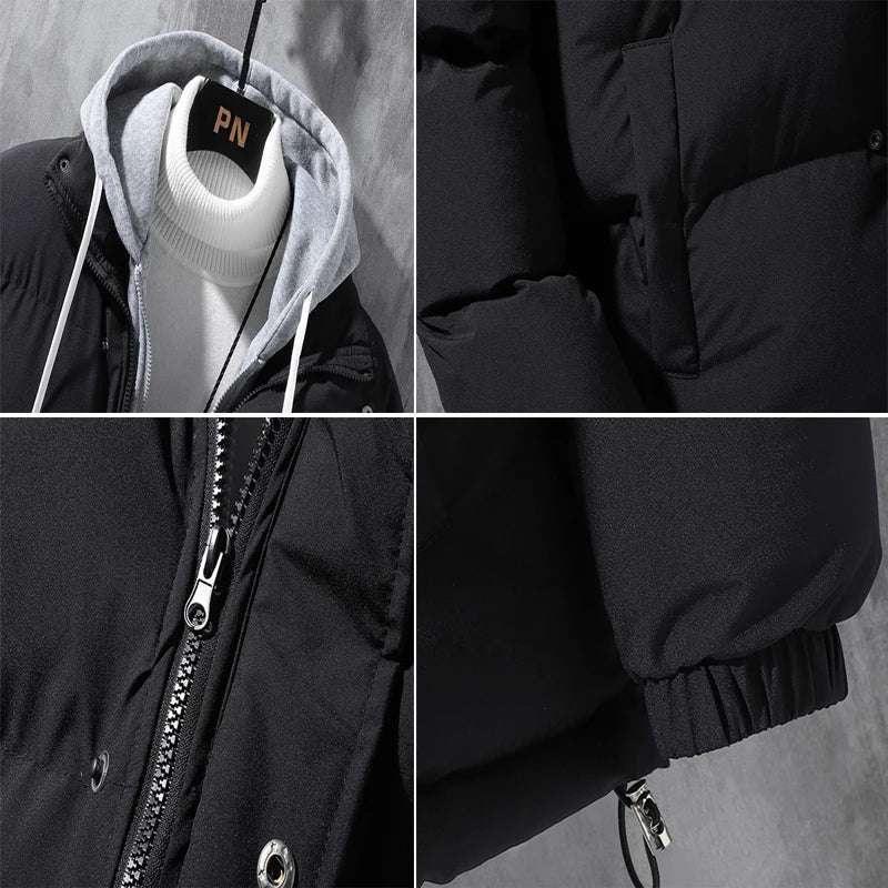 Outerwear - Winter Men's Padded Jackets Fashion Men Cotton Warm Down Hooded Parkas Coats Casual Men Thermal Windbreaker Coats Clothing 5XL