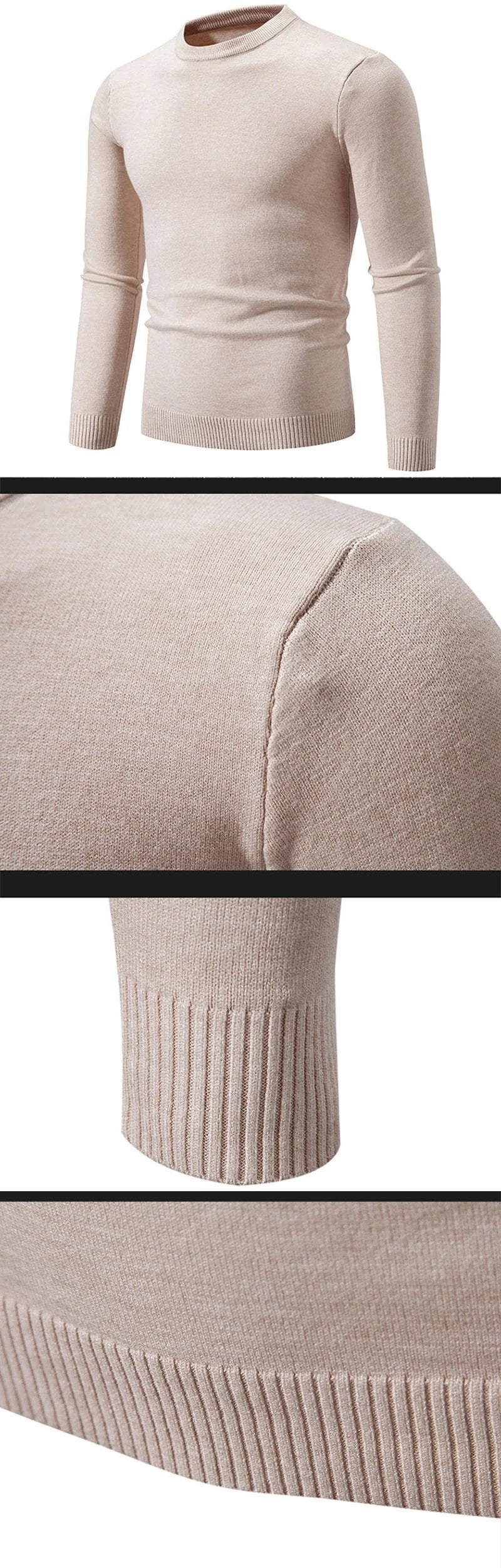 Men's Dress Crew Neck Sweater Slim Fit Lightweight Sweatshirts Knitted Pullover Streetwear Casual Fashion Long Sleeve Sweater-Style Heaven