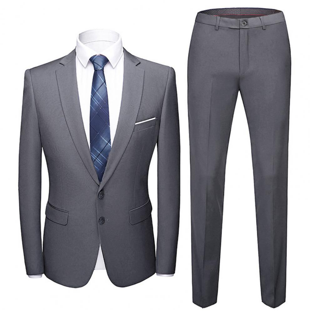 Jacket + Pants 2 Pieces Set / Fashion New Men's Casual Boutique Business Dress Wedding Groom Suit Coat Blazers Trousers - Suits in ##color## by Style Heaven | High-Quality & Trendy Fashion