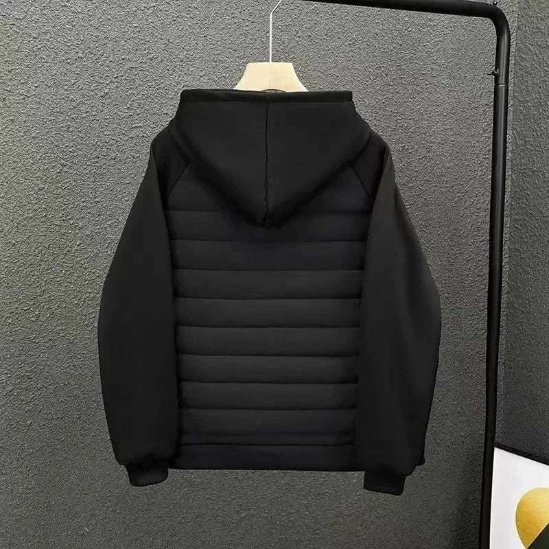 Outerwear - Hooded Solid Color Cotton Coat Jacket Grey Black Off-White Loose Fit Versatile Casual Unique Couple Style Jacket For Men