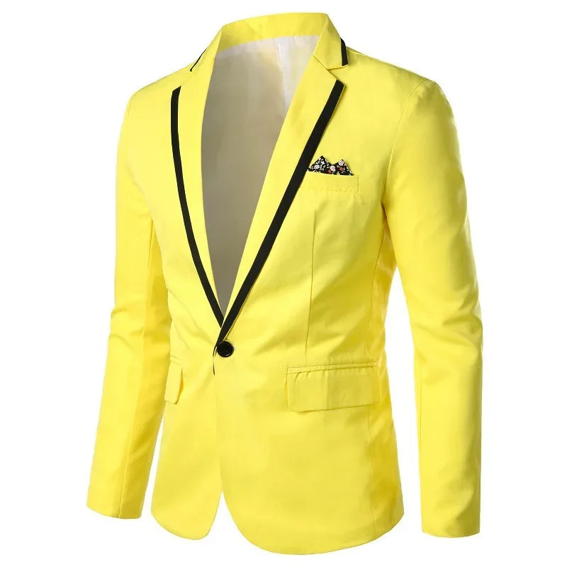 Slims Men's Western-style Blazer Speed Selling Fashionable Solid Color Business Suit Casual Scene-Style Heaven