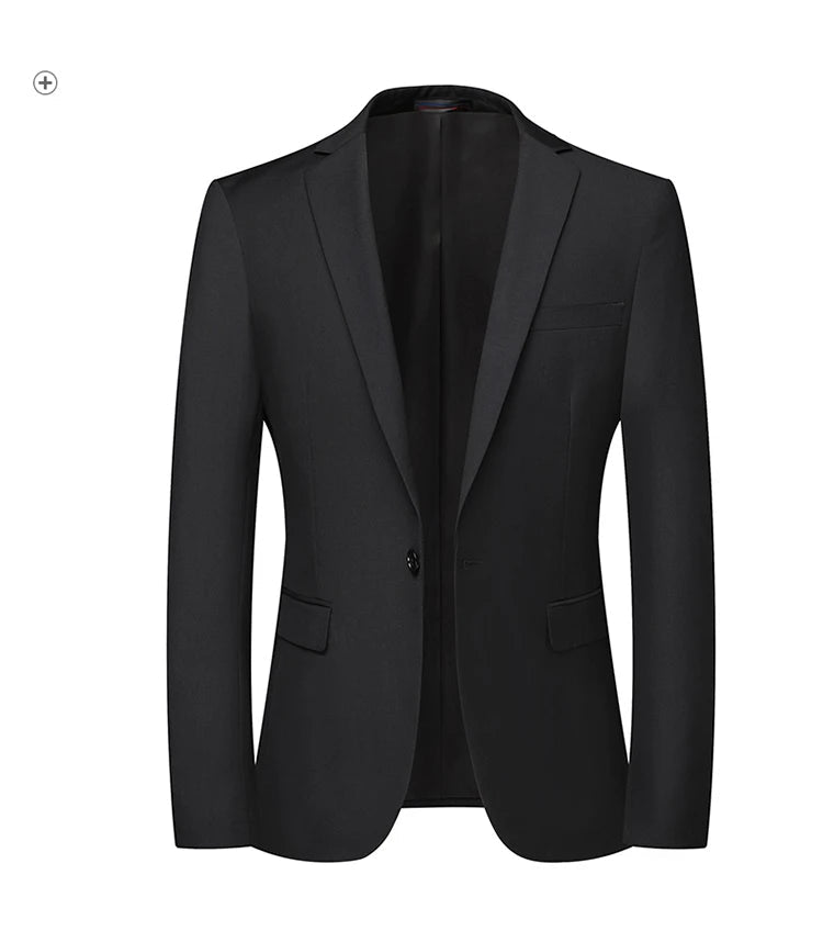 Blazer New Men's Fashion Business Solid Color British Style Professional Work Groom Wedding Dress Best Man Blazer Jacket-Style Heaven