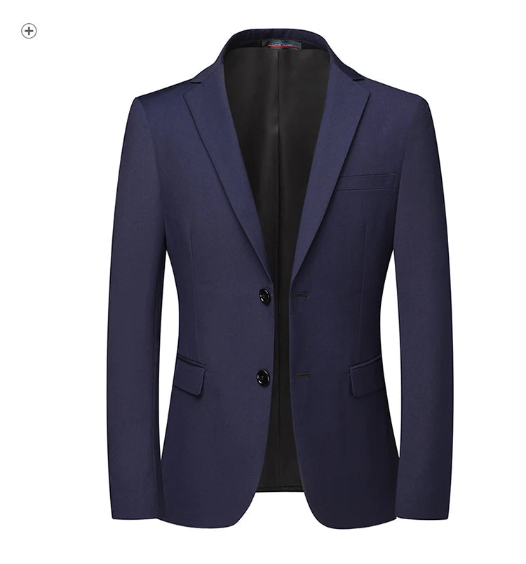 Blazer New Men's Fashion Business Solid Color British Style Professional Work Groom Wedding Dress Best Man Blazer Jacket-Style Heaven