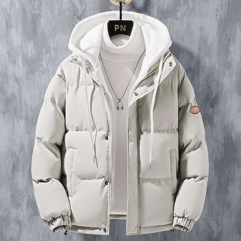 Outerwear - Winter Men's Padded Jackets Fashion Men Cotton Warm Down Hooded Parkas Coats Casual Men Thermal Windbreaker Coats Clothing 5XL