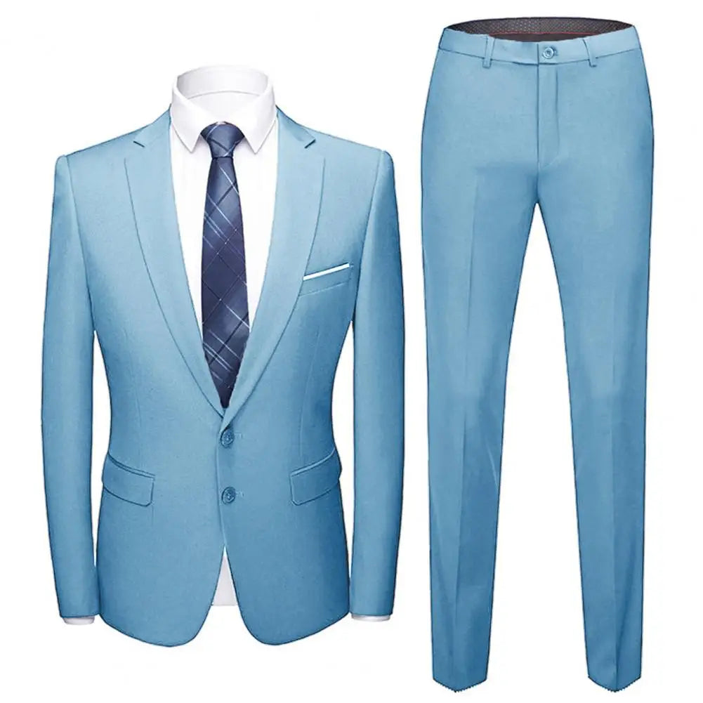 Jacket + Pants 2 Pieces Set / Fashion New Men's Casual Boutique Business Dress Wedding Groom Suit Coat Blazers Trousers - Suits in ##color## by Style Heaven | High-Quality & Trendy Fashion