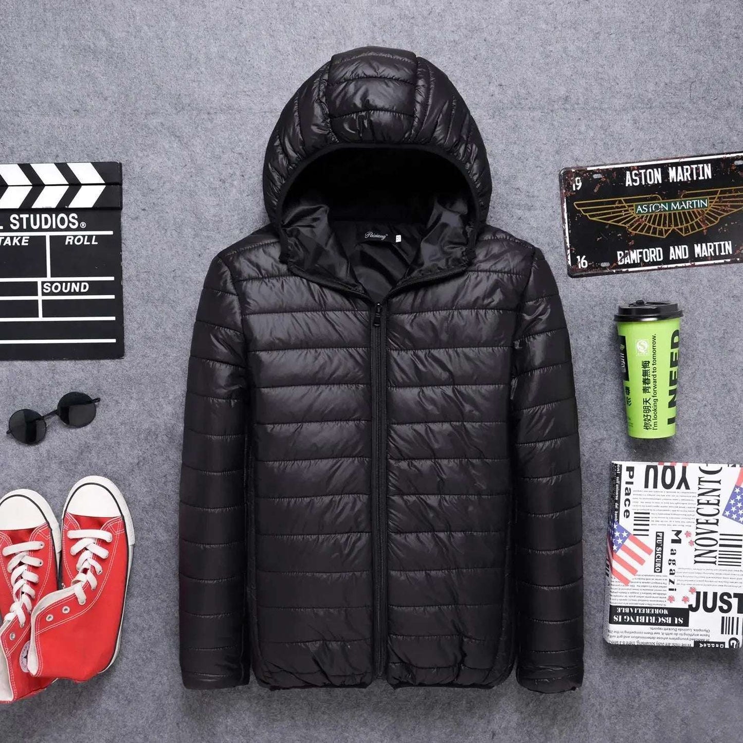 Outerwear - Autumn/Winter Men's Cotton Coat Plus Size Cropped Lightweight Cotton-Padded Workwear Thickened Mid-Youth Padded Jacket Winter Ja