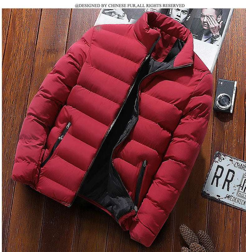 Outerwear - Autumn/Winter Men's Sports Cotton Coat New Warm Coat Thickened Stand Collar Cardigan Outdoor Padded Jacket Trend Men's Clothing