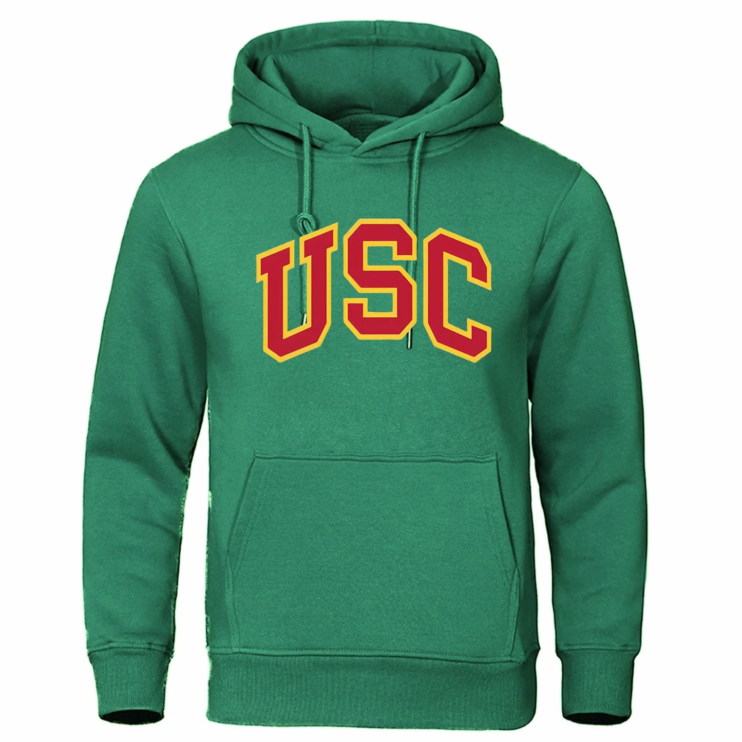 New popular loose and retro hoodie for men with letters USC printed hoodie for autumn and winter versatile men's long sleeved - Clothing Tops in ##color## by Style Heaven | High-Quality & Trendy Fashion