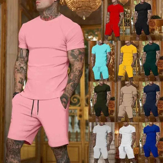 Men's two-piece sports suit breathable quick drying top super cool shorts casual fashionable summer - Clothing in ##color## by Style Heaven | High-Quality & Trendy Fashion