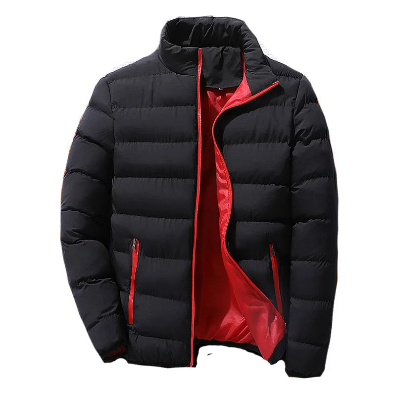 Autumn/Winter Men's Sports Cotton Coat New Warm Coat Thickened Stand Collar Cardigan Outdoor Padded Jacket Trend Men's clothing-Style Heaven