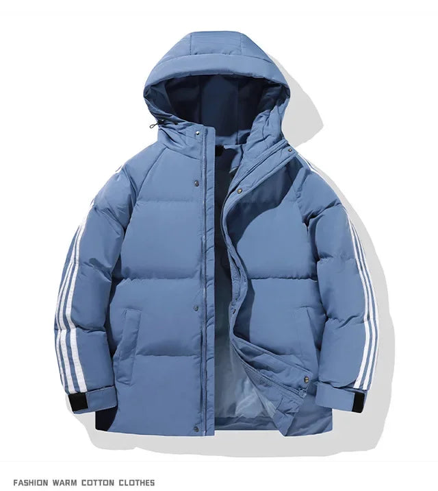 Autumn/Winter New Arrival Thickened Cotton Coat Trendy Hooded Down Jacket Korean Style Cotton-Padded Jacket Fashionable Three-Sl-Style Heaven