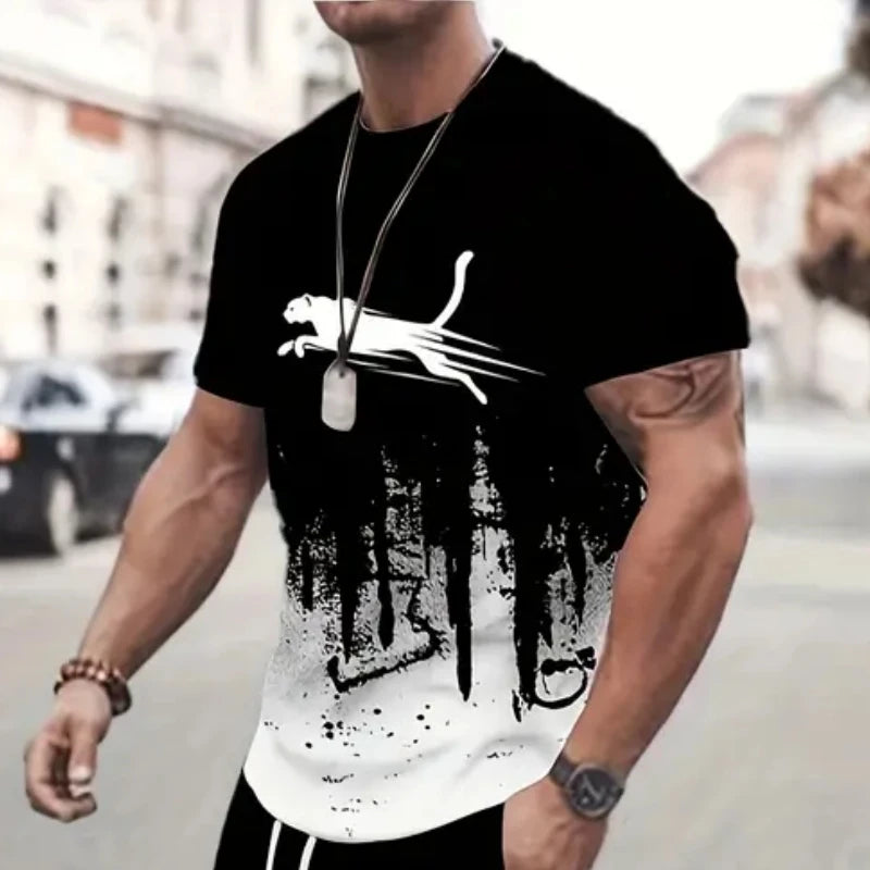 Animal T-Shirts For Men 3d Print T-Shirt Mens Sports T-Shirt Street Fashion Short Sleeve Tee Shirts Loose Oversized Men-Style Heaven