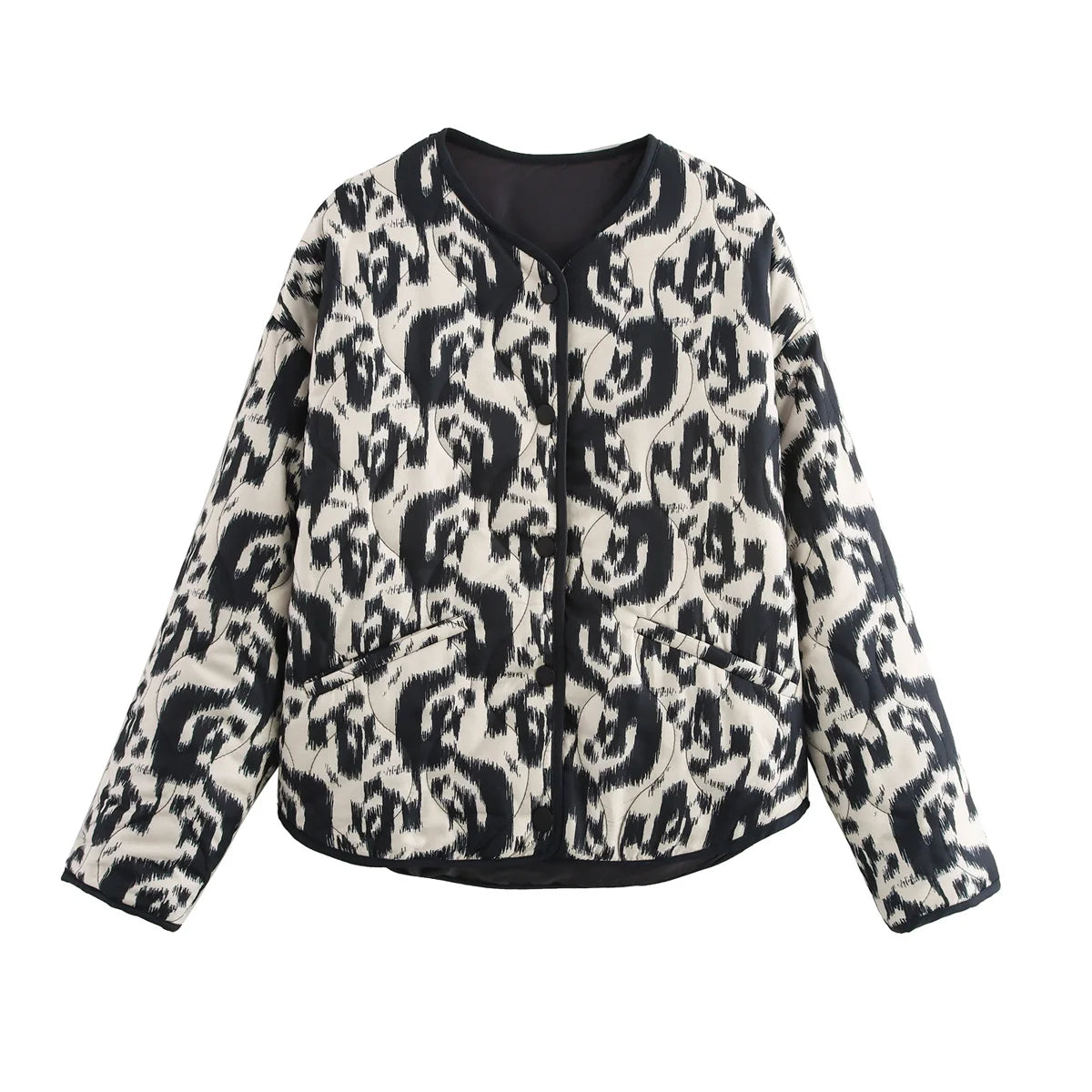 Foreign Trade Women's Clothing New Style, Fashionable And Versatile, Animal Pattern Printed Cotton Jacket Jacket-Style Heaven