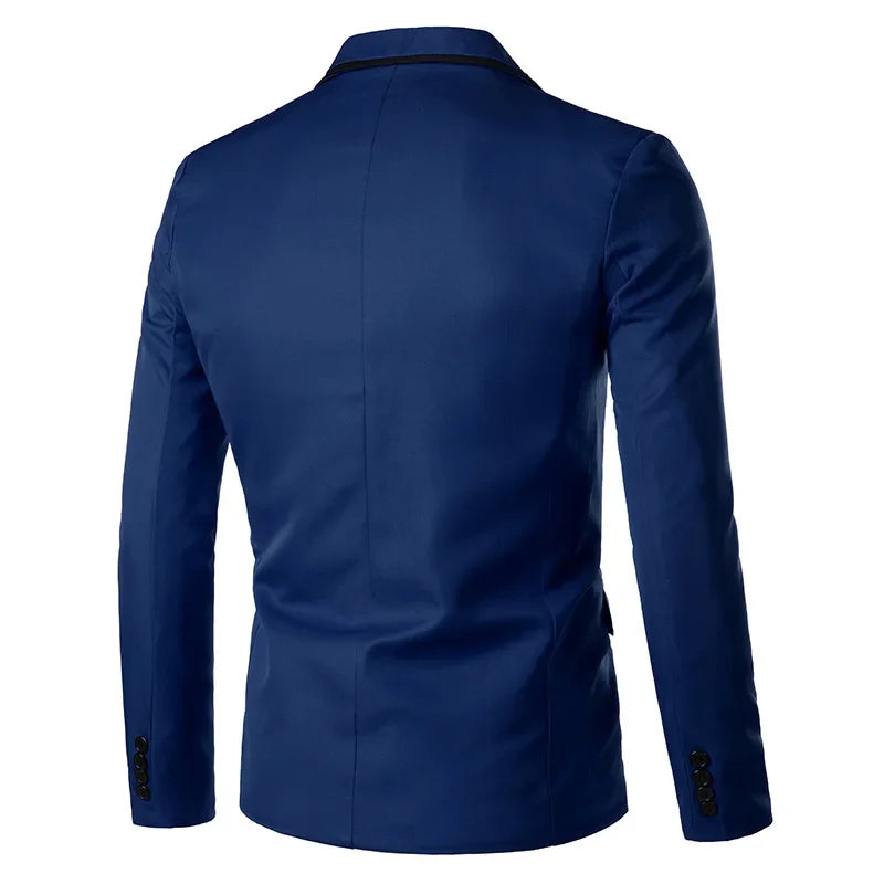 Slims Men's Western-style Blazer Speed Selling Fashionable Solid Color Business Suit Casual Scene-Style Heaven