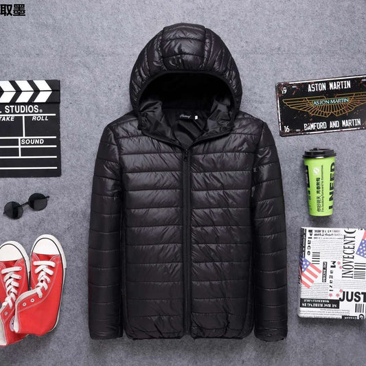 Outerwear - Autumn/Winter Men's Cotton Coat Plus Size Cropped Lightweight Cotton-Padded Workwear Thickened Mid-Youth Padded Jacket Winter Ja