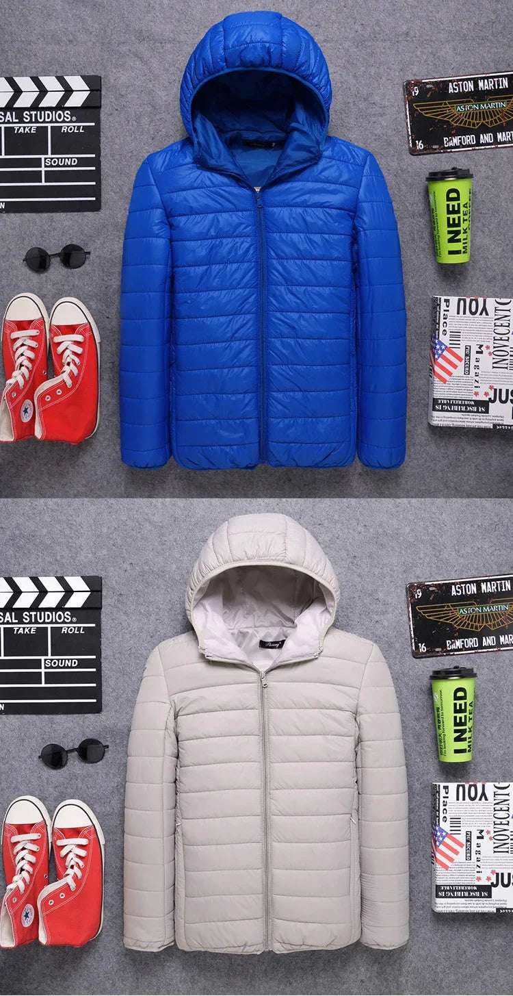 Outerwear - Autumn/Winter Men's Cotton Coat Plus Size Cropped Lightweight Cotton-Padded Workwear Thickened Mid-Youth Padded Jacket Winter Ja