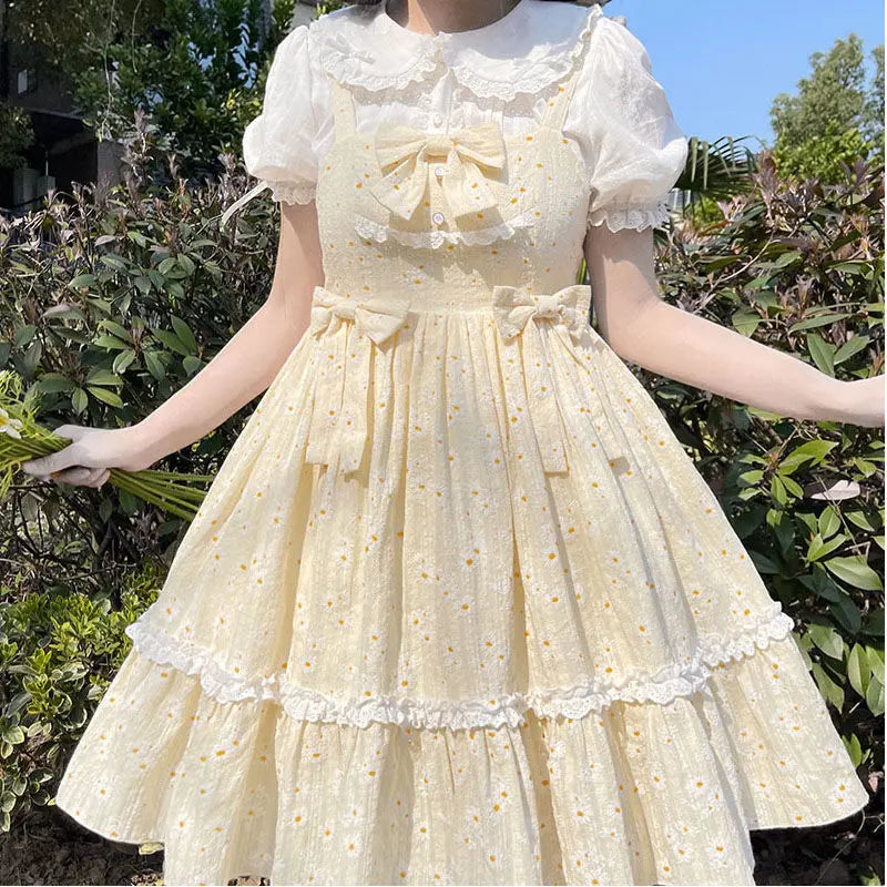 Summer White Lolita Style Japanese Sweet Chemises Femme Peter Pan Collar Short Sleeve Ruffles Camisa Women Y2k Loose Shirt-Style Heaven